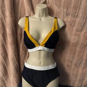 Cupshe Yellow and Black Bikini Set